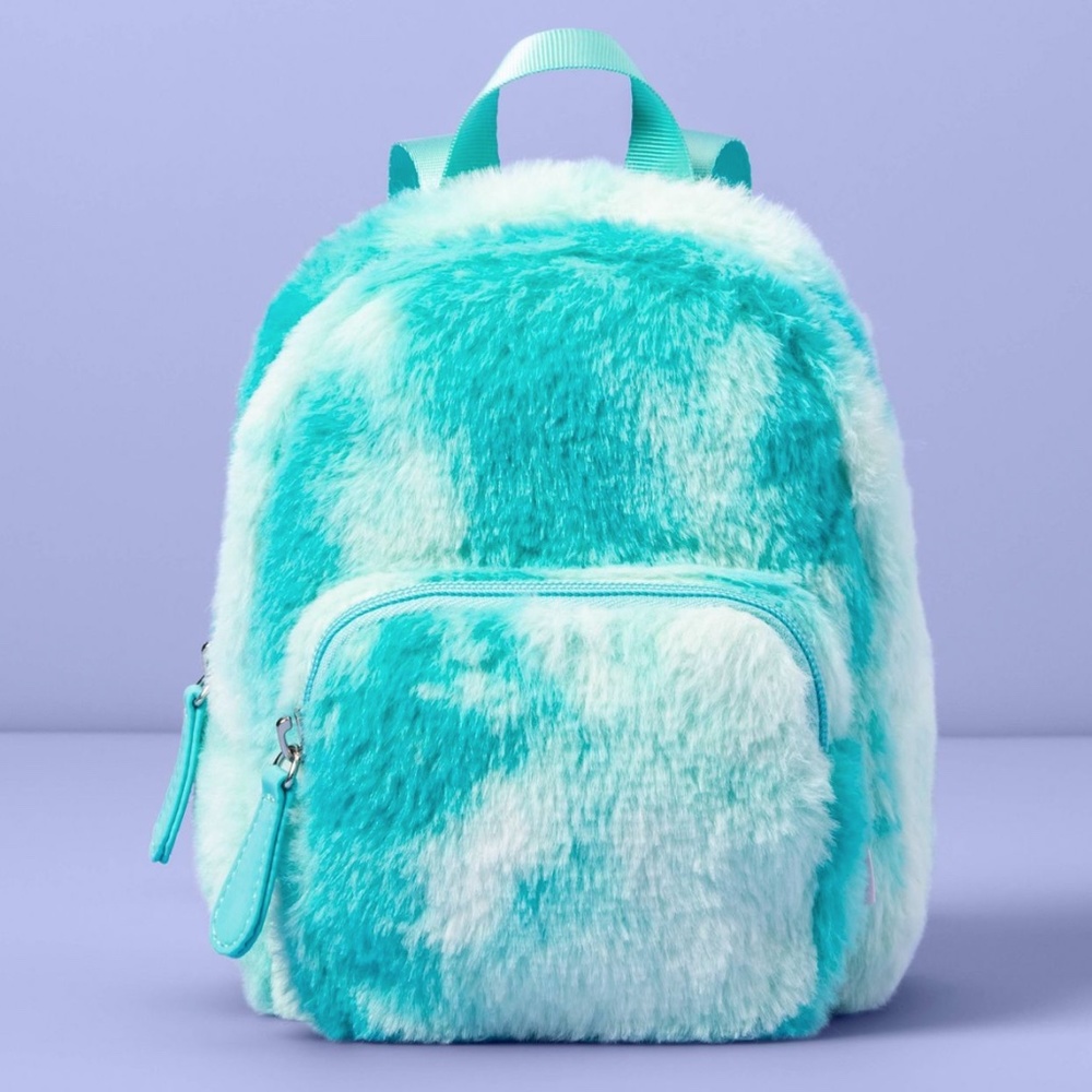 Tie-dye Faux fur mini backpack